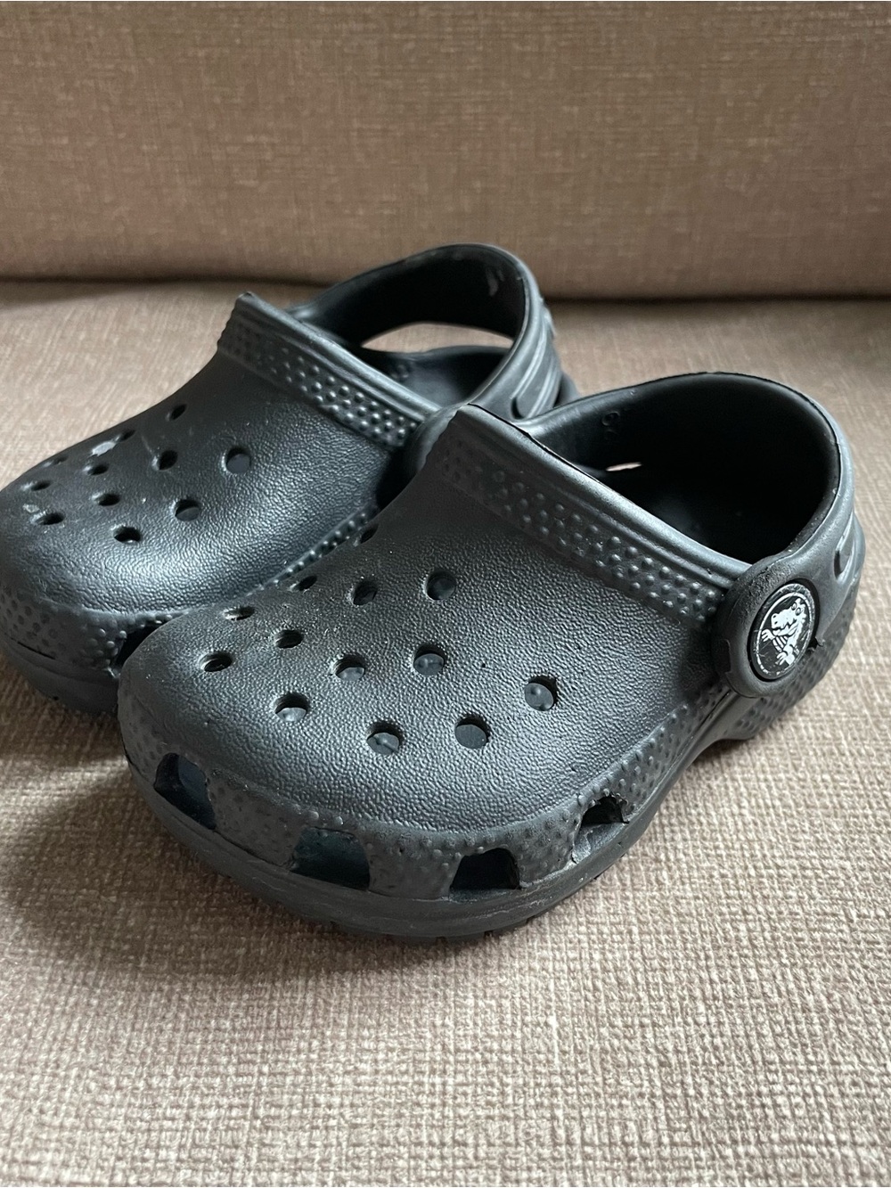 CROCS Kids Black Comfort Clogs with Heel Strap